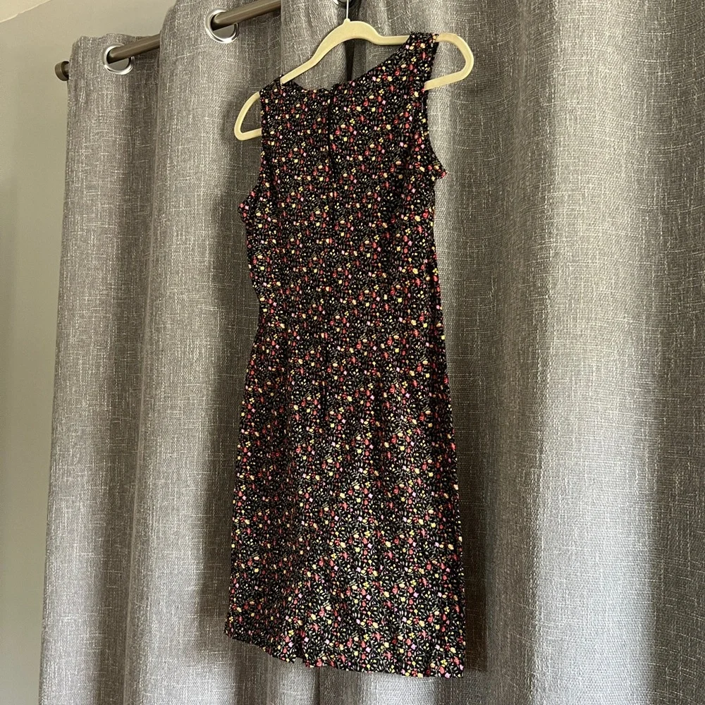 Vintage 90’s Betsy Lauren - ditsy floral print on black mini dress - size 10 - Picture 7 of 14